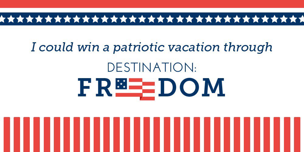 I entered Destination: Freedom for an American landmark vacation! lucktastic.com/twShareFunnel