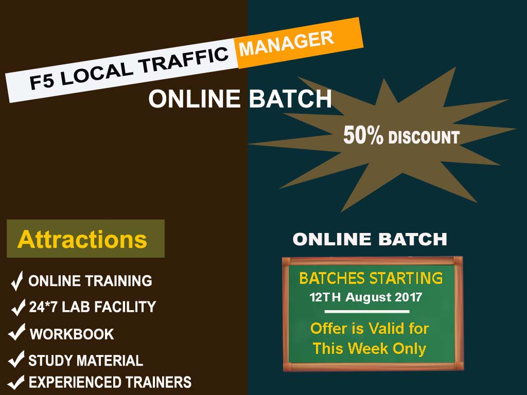 uninets53's tweet image. F5 Local Traffic Manager batch will going to start from 12th August 2017.
Visit @uninets53. 
#F5 #Localtrafficmanager #BIGF5 #networking