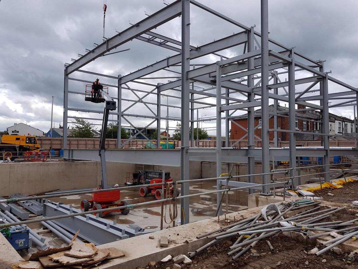 The steel superstructure installation has started - Read the latest build update and view the gallery: inspireyouthzone.org/inspire-takes-… #Chorley