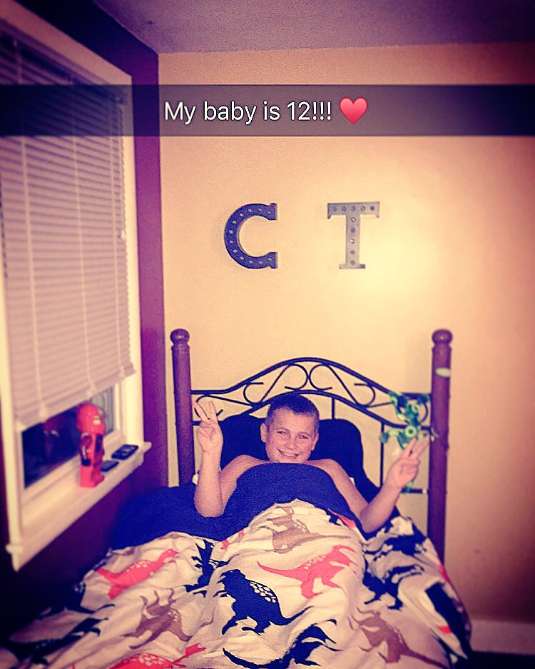 Hillz526's tweet photo. #happybirthdayCT ♥️ @i_am_outerspace @allymal0ne - can you believe your neph is 12?! 😳😍 https://t.co/82CBk4NHzX