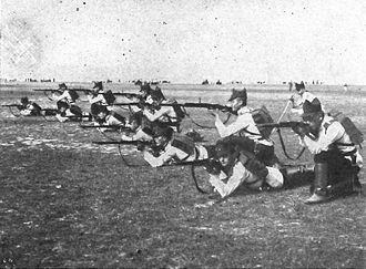 Rumänische Infanterie während der Ausbildung im Ersten Weltkrieg an der Ostfront