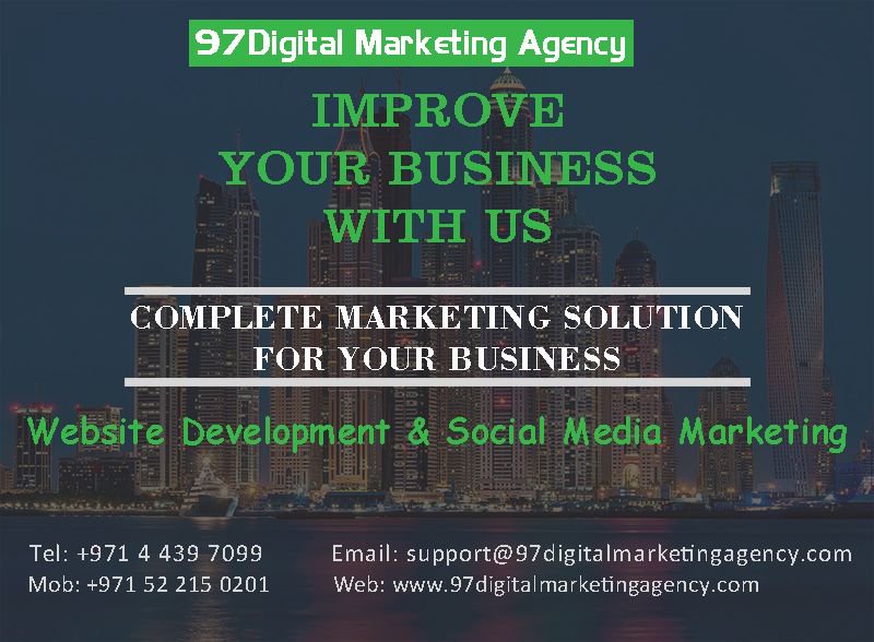 97DMA_UAE's tweet photo. #Social_Media_Marketing #97_Digital_Marketing_Agency #Facebook #Twitter #Seo #Google_Visibility #Web_development
https://t.co/mihKQ1YQl4 https://t.co/FOnc9UcWWe