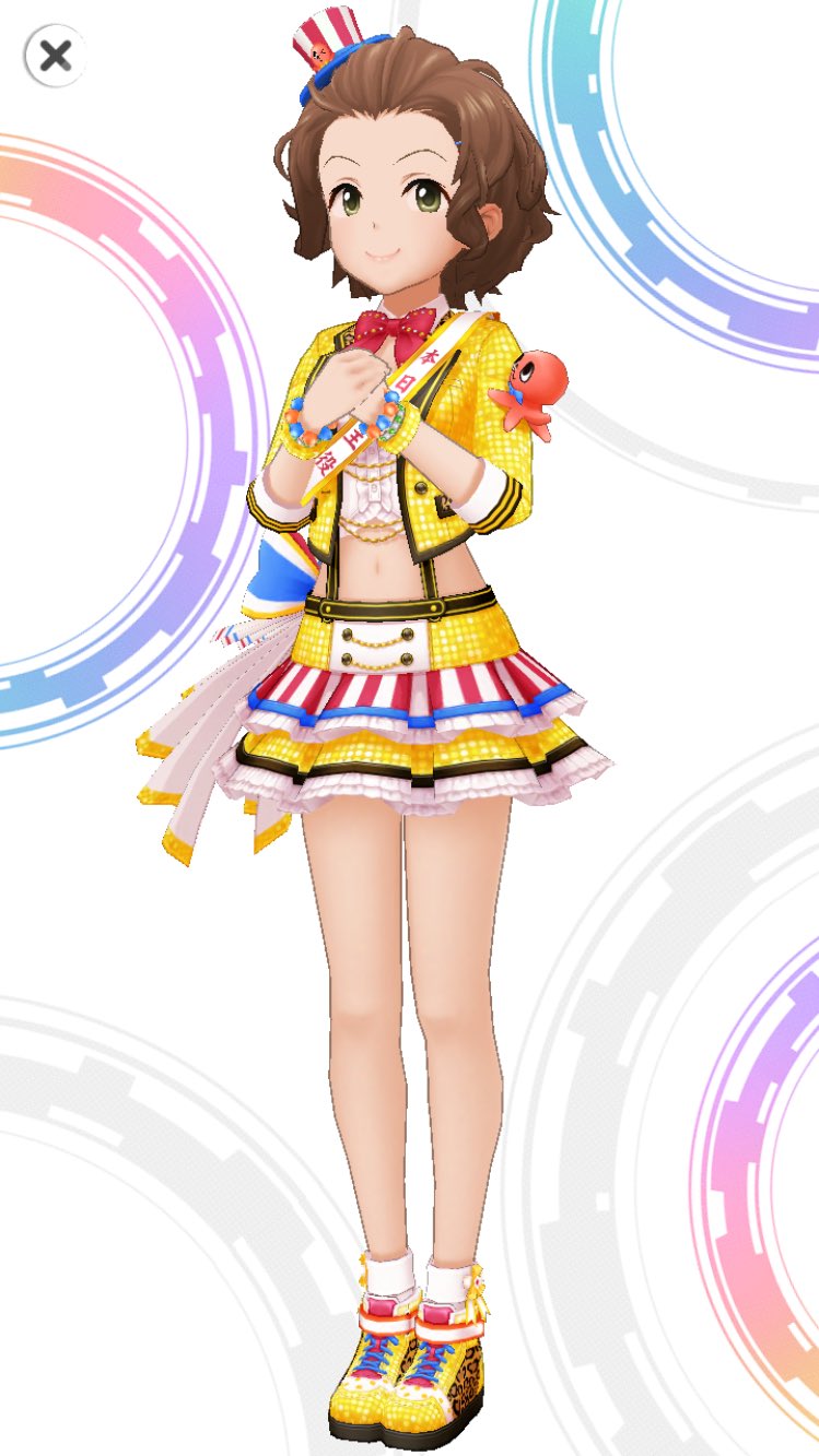 Twitter 上的 おそ松p Ssr難波笑美の衣装です 本日の主役 おデコにタコちゃんにおヘソに生足にと見所たくさんです W T Co E42whadftp Twitter