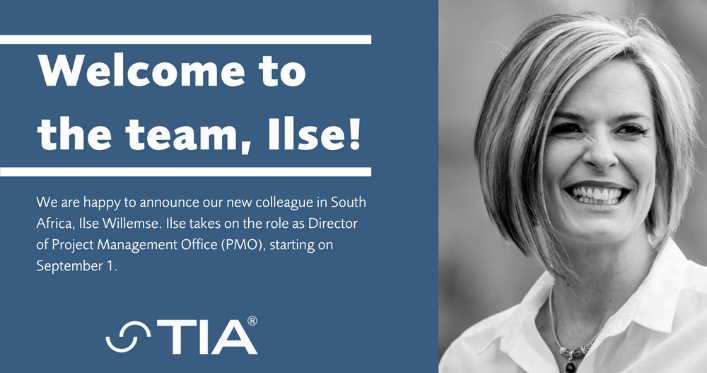 TiaTechnology's tweet photo. We’re growing in SA! Welcome to our new Director of PMO. Ilse will focus on customer engagement and project management. #TIASA https://t.co/5CvxfaFgUA
