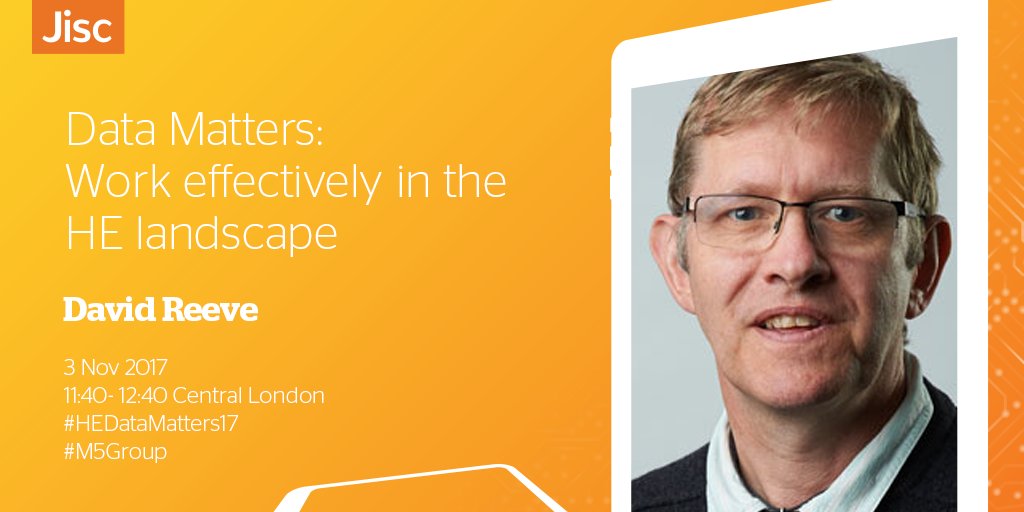 Jisc's tweet photo. Getting to grips with GDPR: our very own David Reeve is speaking at Data Matters, 3 Nov
https://t.co/K5T7GEFUwS #M5Group #HEDataMatters17 https://t.co/WADS7EHMqq