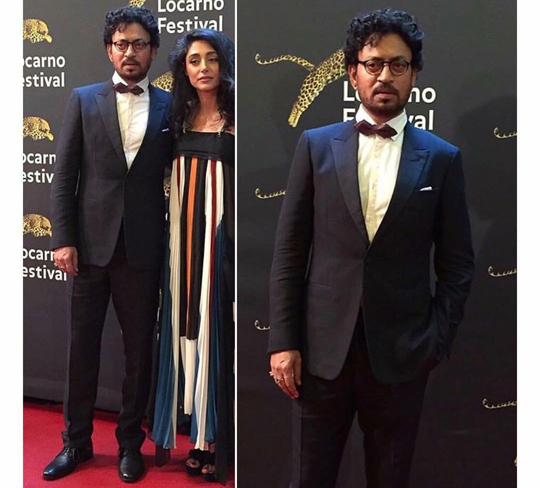 The ace actor @irrfank with the beautiful @Golshifteh at the @FilmFestLocarno red carpet of- launching #TheSongOfScorpions 📸🎬 @IrrfanKhanFC