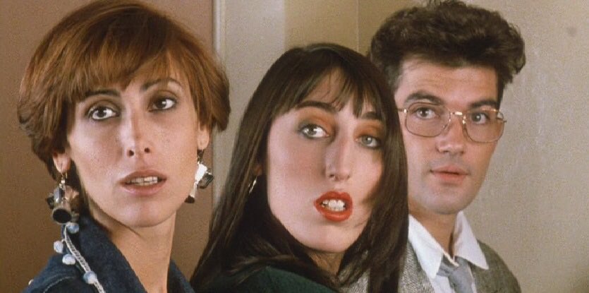 Happy birthday to Antonio Banderas. An iconic shot from Almodóvar\s Women on the Verge of a Nervous Breakdown, 1988. 