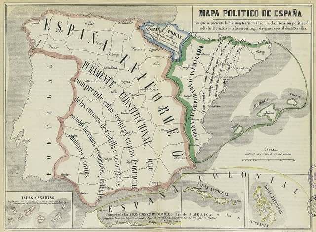Compara ese mapa de 1852 con lo q pasó hace hoy 35 años. El Estatuto negó a Aragón su condición de nación histórica y nos relegó a vía lenta