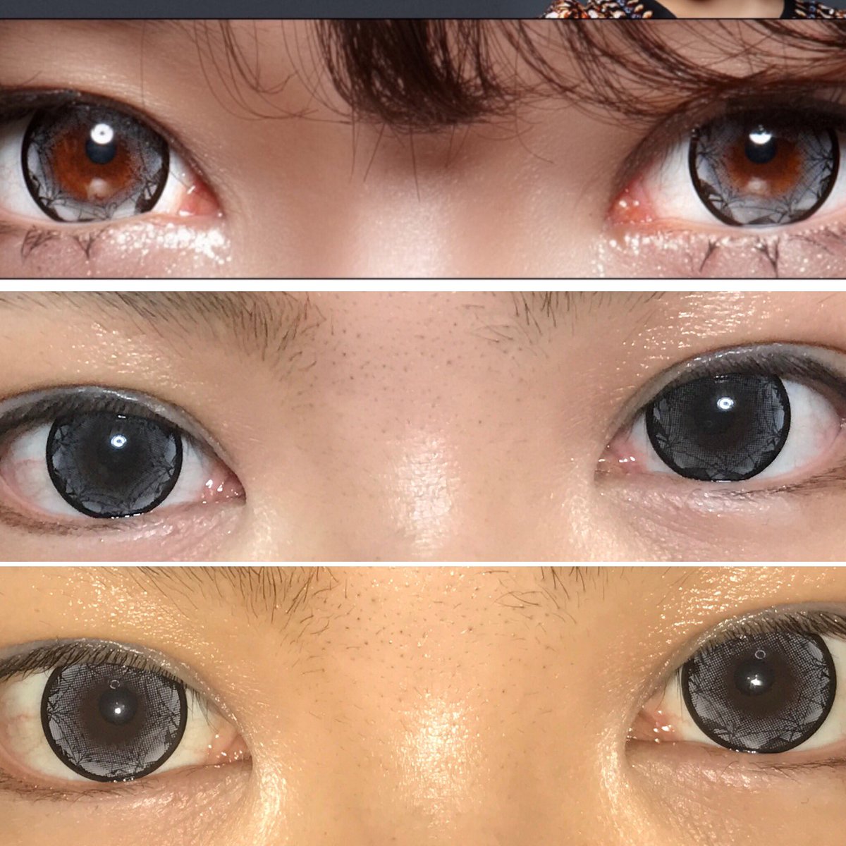 yuumama_k's tweet photo. 商品名:スパイダーグレー spider gray
＊瞳の色👀黒
＊使用期間：6~12ヶ月
＊レンズ直径：14.8mm
＊着色直径：14.1mm
＊レンズBC：8.8mm
＊値段：¥1.300
＊発色★★★★★
＊着け心地★★★☆☆
 #カラコン#ザピエル#コンタクト https://t.co/J0Bb8LpCja