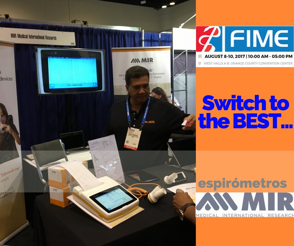 MIRmedical's tweet image. Ultimo día en @FIMEShow, Danny ocupado con clientes. La pasamos bien en Orlando, gracias a todos por visitarnos!!!#Spirolab, #SpiroBankSmart