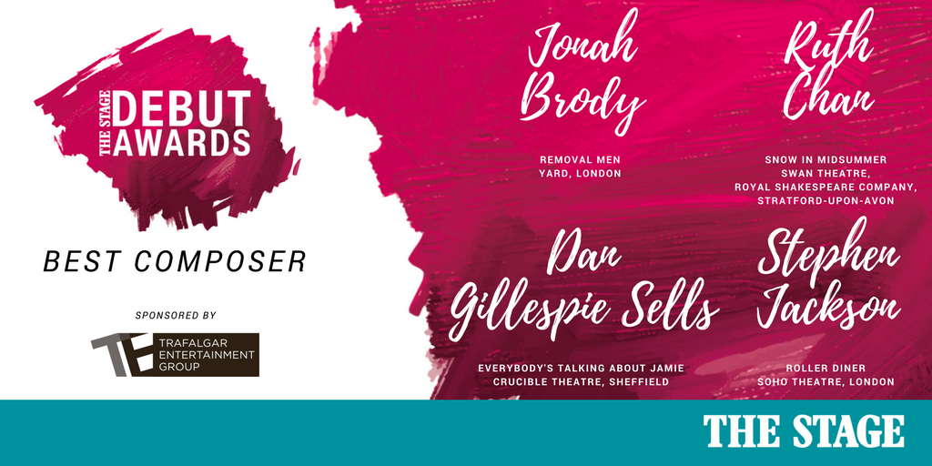TheStage's tweet photo. Congrats to our nominees for Best Composer sponsored by @TrafStudios: Dan Gillespie Sells, Jonah Brody, Ruth Chan and Stephen Jackson! https://t.co/Ne9IreqeSu