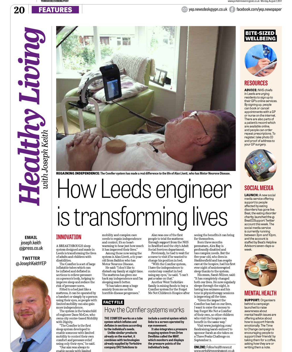 MobilityDignity's tweet photo. Thank You @JosephKeithYEP @LeedsNews for great article raising awareness #MND @MNDA_WestYorks &amp; Sarah's fundraising for @ForgetMNotChild https://t.co/T1N9eDAv8X