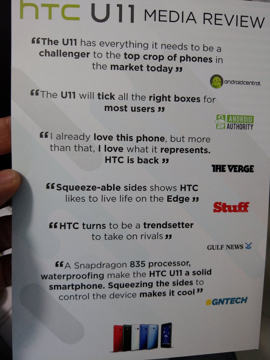 DanielJKhayat's tweet photo. #HTCu11 media review #androidcentral #android #AndroidAuthority the #verge #stuff #stuffme #gulfnews #gntech #htcmea https://t.co/YjIgP2PW2E