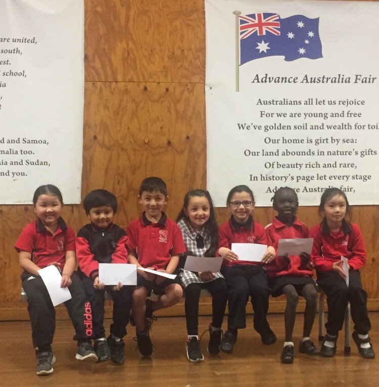 Kindy Ss did a wonderful job hosting our K-2 assembly today. Look at their proud little faces! @Samar_Iskander <a href="/lynette_kinloch/">Lynette Kinloch</a>