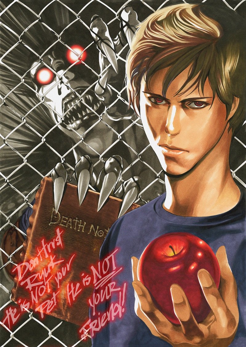 Netflix Japan ネットフリックス ハリウッド実写映画版 Death Note デスノート のために 原作漫画の小畑健氏が特別に描き下ろしたイラストを公開 イラストには リュークを信じてはいけない リュークは ペットでも ましてや友達でもない との衝撃