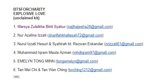 btsforcharity's tweet photo. #EXPLOSIVE_LOVE 

[3rd reminder]
Pls check your email&amp;revert asap as we won't be able to hold your kit any longer

@jeeha_najiha
@IqramAzman https://t.co/TFjibReNbD