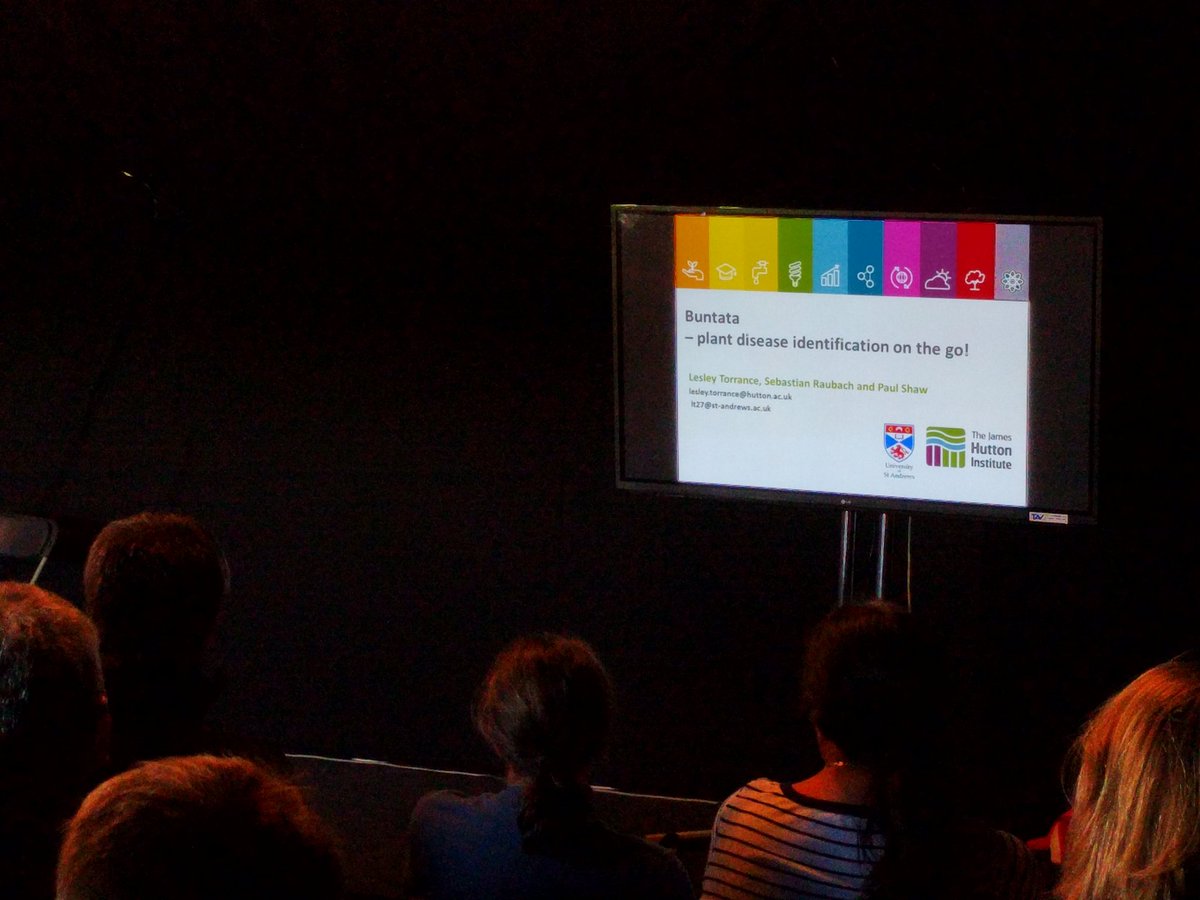 pauldshaw's tweet photo. Lesley Torrance from @JamesHuttonInst talking about @BazRaubach work on one of our mobile applications #buntata at #potatoesinpractice https://t.co/fpyi9pGkJG