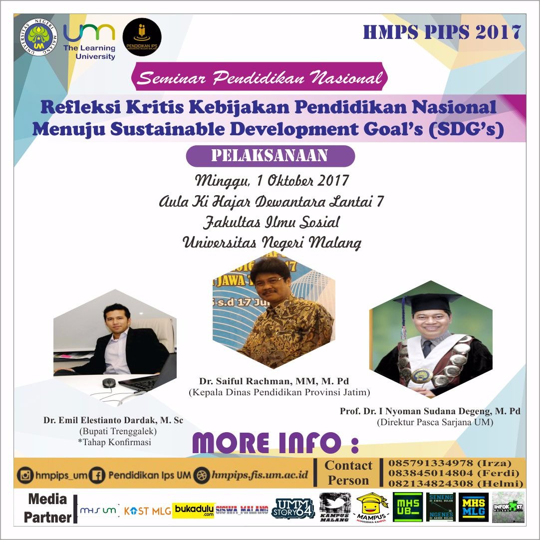 👥 More info : 
📌 Ig : hmpips_um 
📌 Fb : Pendidikan IPS UM 
📌 Web : hmpips.fis.um.ac.id 
📌 Kesekretariatan HMPS PIPS Gedung I5 FIS UM