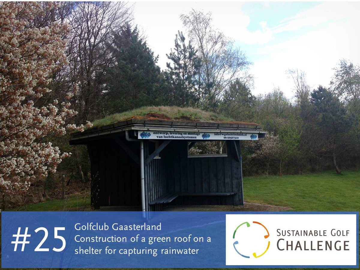 #bigyearchallenge #25: <a href="/GCGaasterland/">Golfclub Gaasterland</a> uses sedum roofs to integrate shelters in the landscape and capture rainwater #sustainablegolf