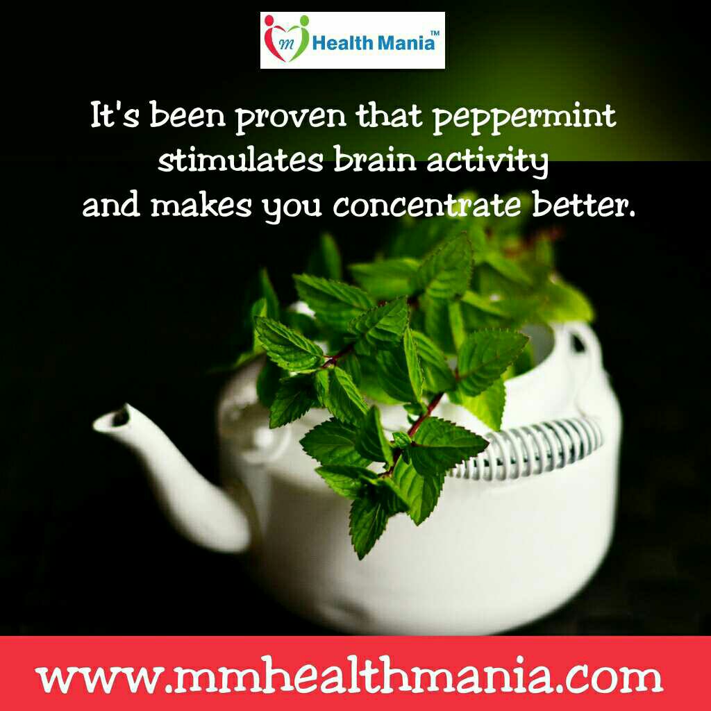 MMHealthMania's tweet photo. #Health Hack ❤️
It's been proven that #peppermint stimulates #brain activity and makes u concentrate better.
#Healthack #MMHealthMania https://t.co/hMNajKXE1B
