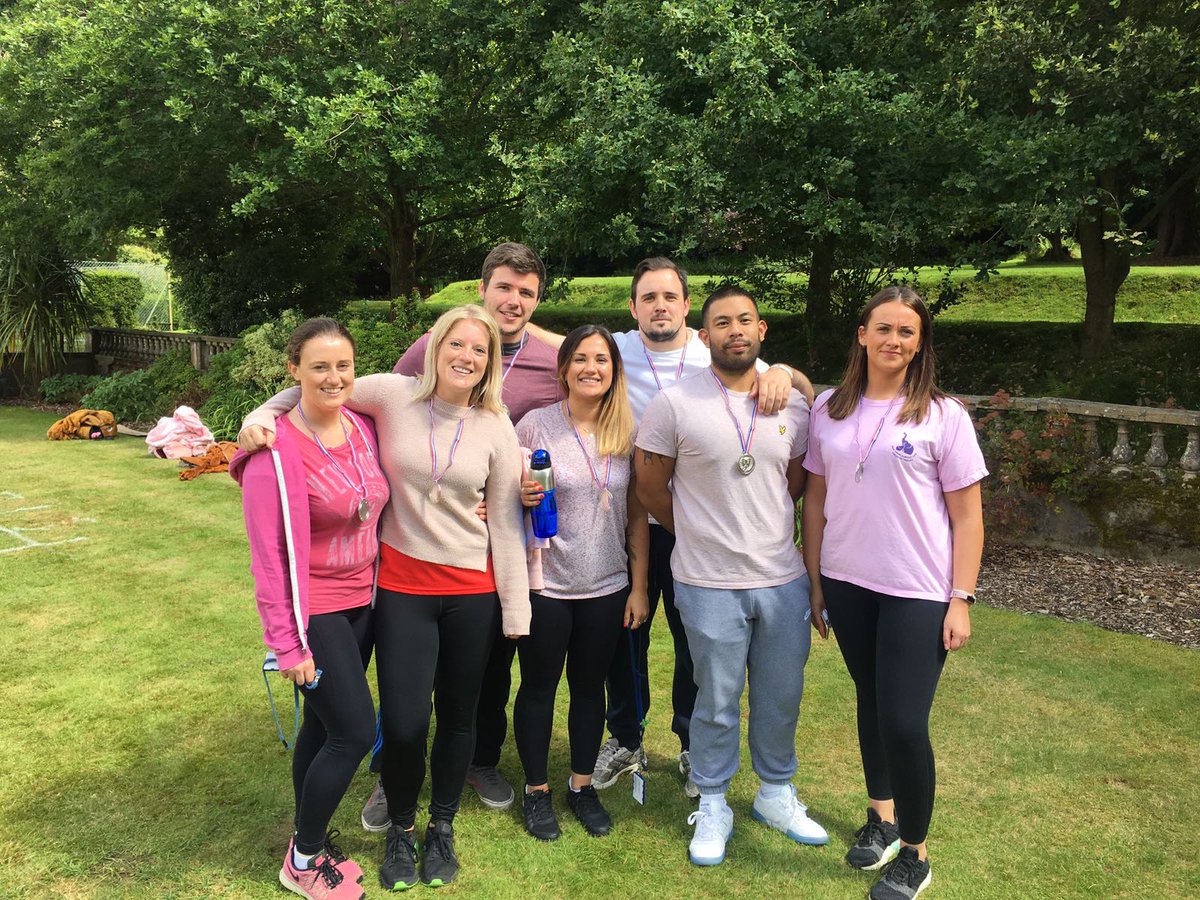 Unum Sports Day ... a respectable second place for the Pink/Red team! Woo! @AskUnum ... Thanks you <a href="/RainbowTrustCC/">Rainbow Trust Children’s Charity</a> for the costumes!