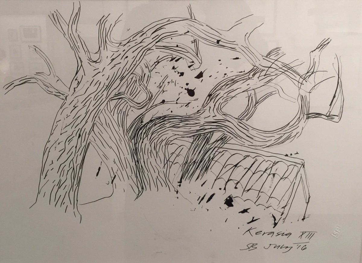 ryeartists's tweet photo. Member #StephenBartlett's beautiful ink #drawings &amp; mixed media work. We are open today and every day 10.30/5.30 August27th #rsa #ryeartists https://t.co/XcoZa40hv5
