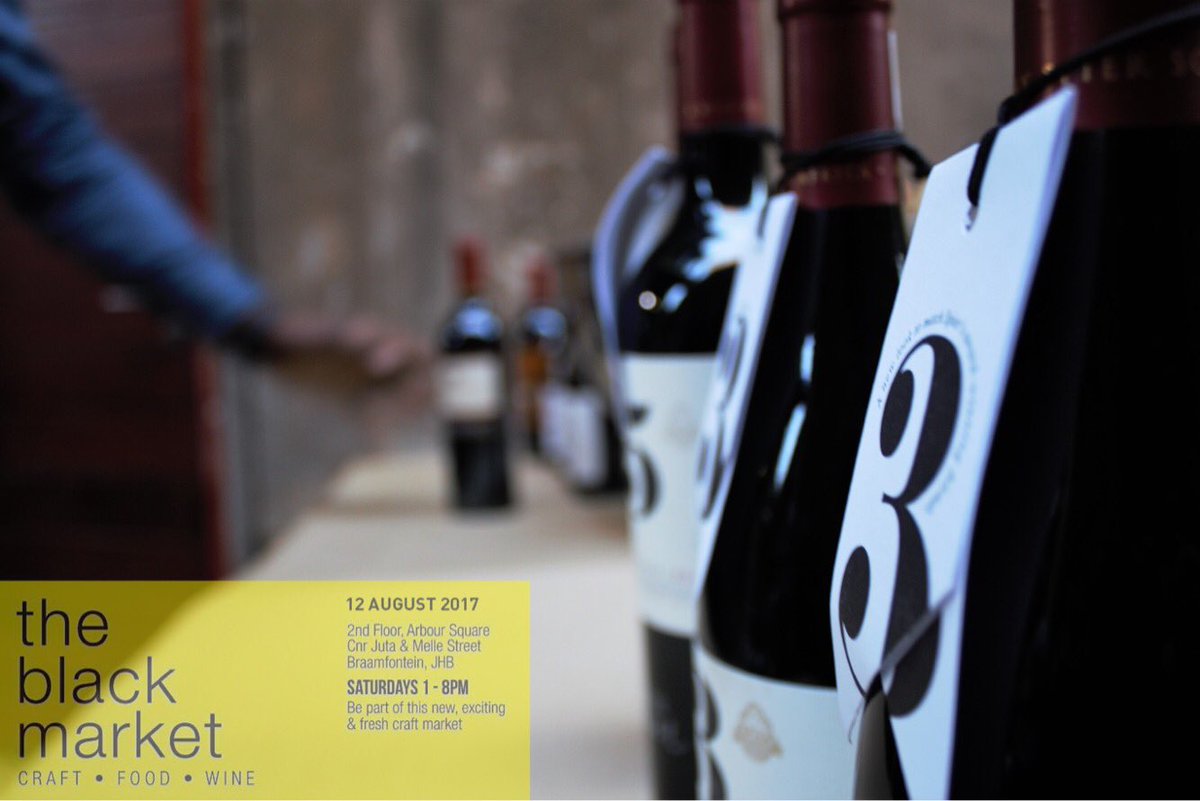 BlackMarket_JHB's tweet photo. Come try a premium selection of wines and bubbly this Saturday at The Black Market #TheBlackMarket #12August2017 https://t.co/bqT04L5aq3