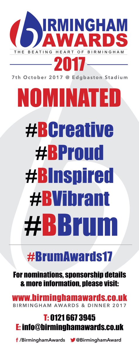 Well Done <a href="/EliteBham/">Elite Fashion Show</a> you have been nominated for 'Social Enterprise' <a href="/BirminghamAward/">Birmingham Awards</a> #GoodLuck #BBrum #BProud #BrumAwards17
