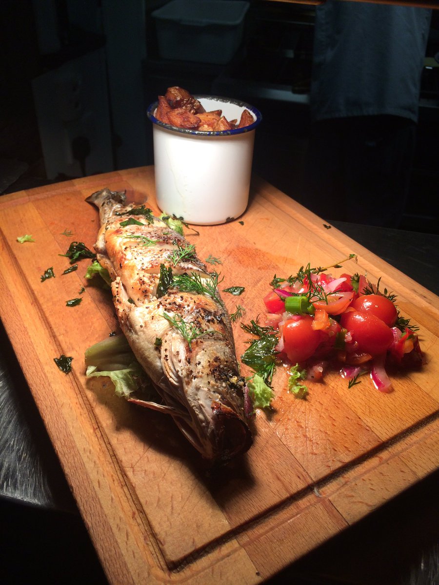 WoodfiredMT's tweet photo. Marvellous sea bass special at #woodfired last night for £8.95, and our customers loved it #merthyr https://t.co/e0YkbNJkDE