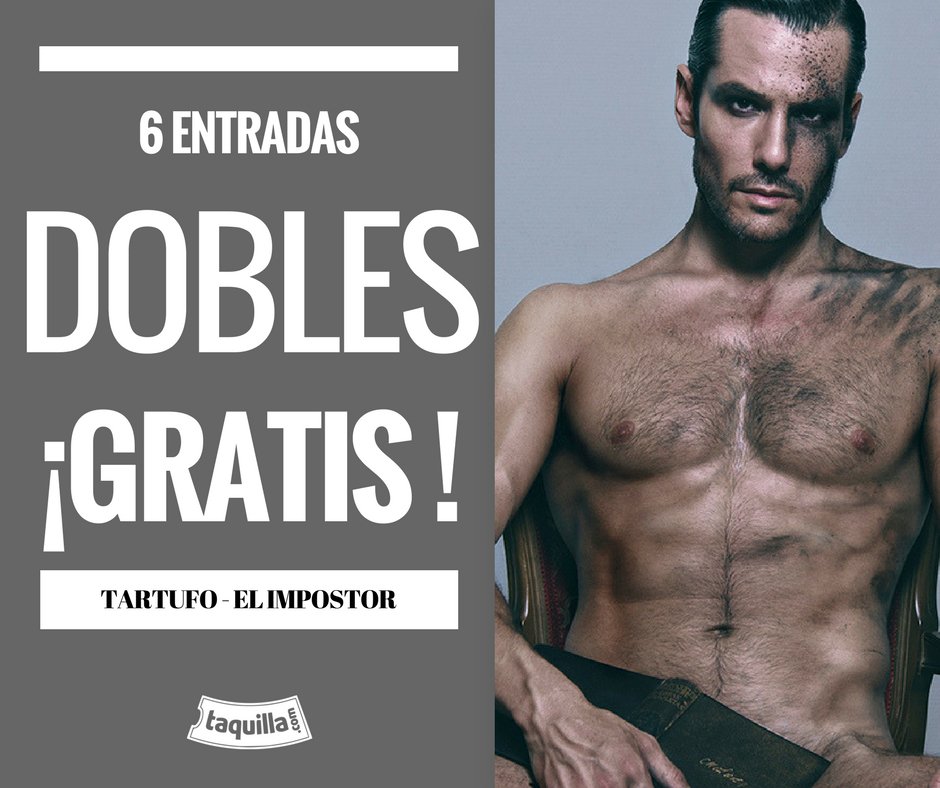 Nuevo #concursoTCom 👉6🎟dobles para Tartufo -El impostor
Solo tienes que: 
❤️FAV
🔁RT
👍Follow
Tenéis hasta el lunes para participar🍀🍀¡Suerte!