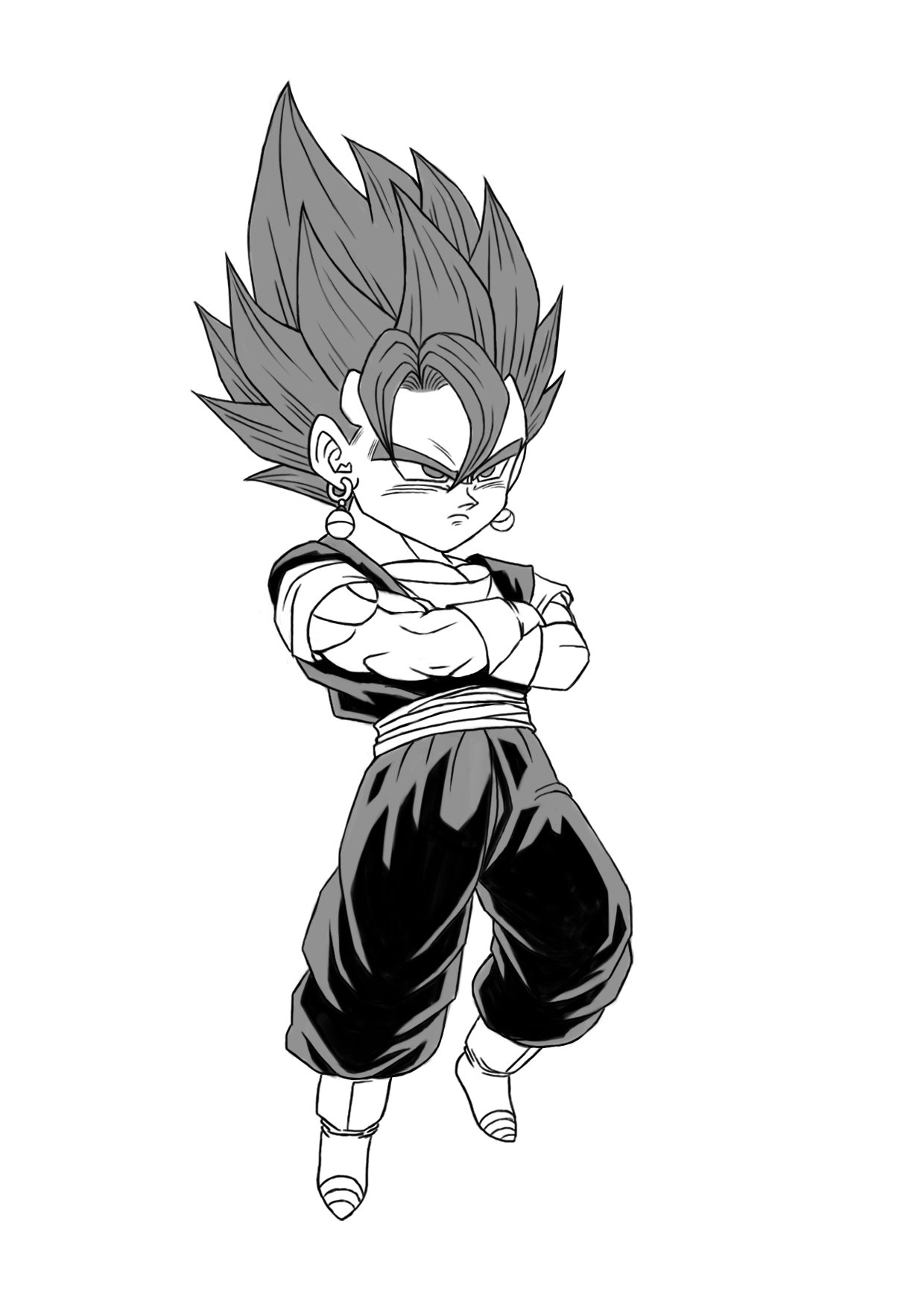 ドラゴンボール ベジット モノクロ-