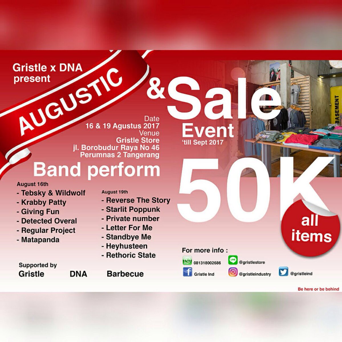 Augustic event in gristle store be there 50k all item