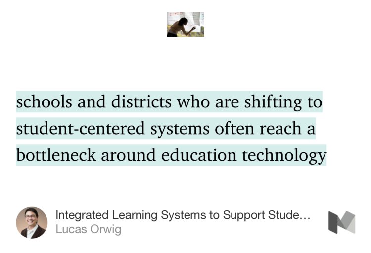 ShawnCRubin's tweet image. “Integrated Learning Systems to Support Student-Centered Learning”  —  @NellieMaeEdFdn medium.com/nellie-mae-edu… #FuseArchitect #FuseRI