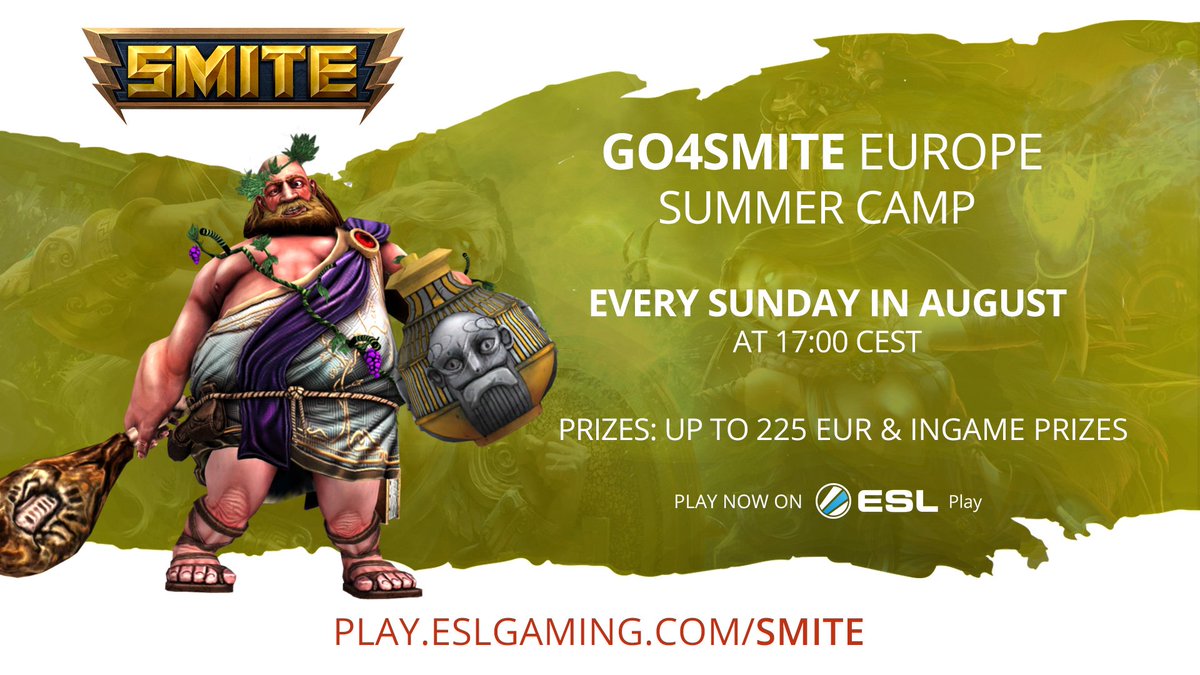 Time to prepare for the next Go4SMITE Europe Summer Camp cup this Sunday! esl.gg/2qRwaDN