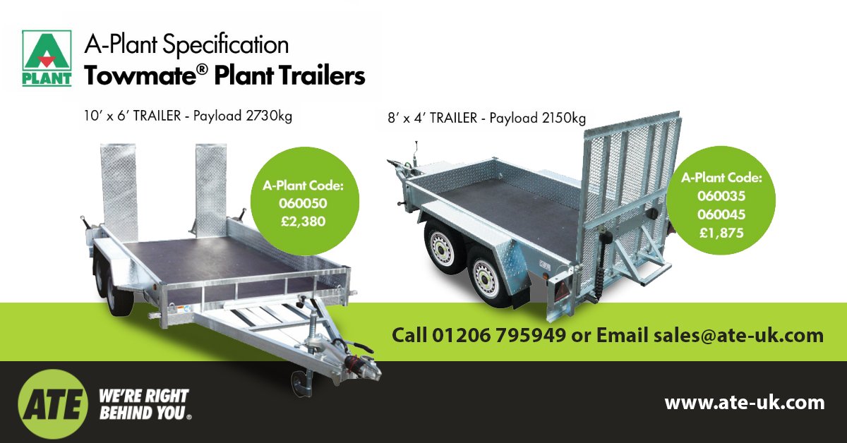 ATEUKLTD's tweet photo. A-Plant Specification #Towmate #Plant #Trailiers Are Now Available! Visit https://t.co/3Zkg5QNRza or call 01206 795949 for more info. https://t.co/Kos2Uc5SQb