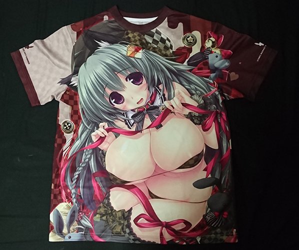 Tシャツサンプルですー!チョコレートモチーフのデザインになってます☆生地をいつものメッシュ生地っぽい物から変えてるので印刷が綺麗に見えますー 