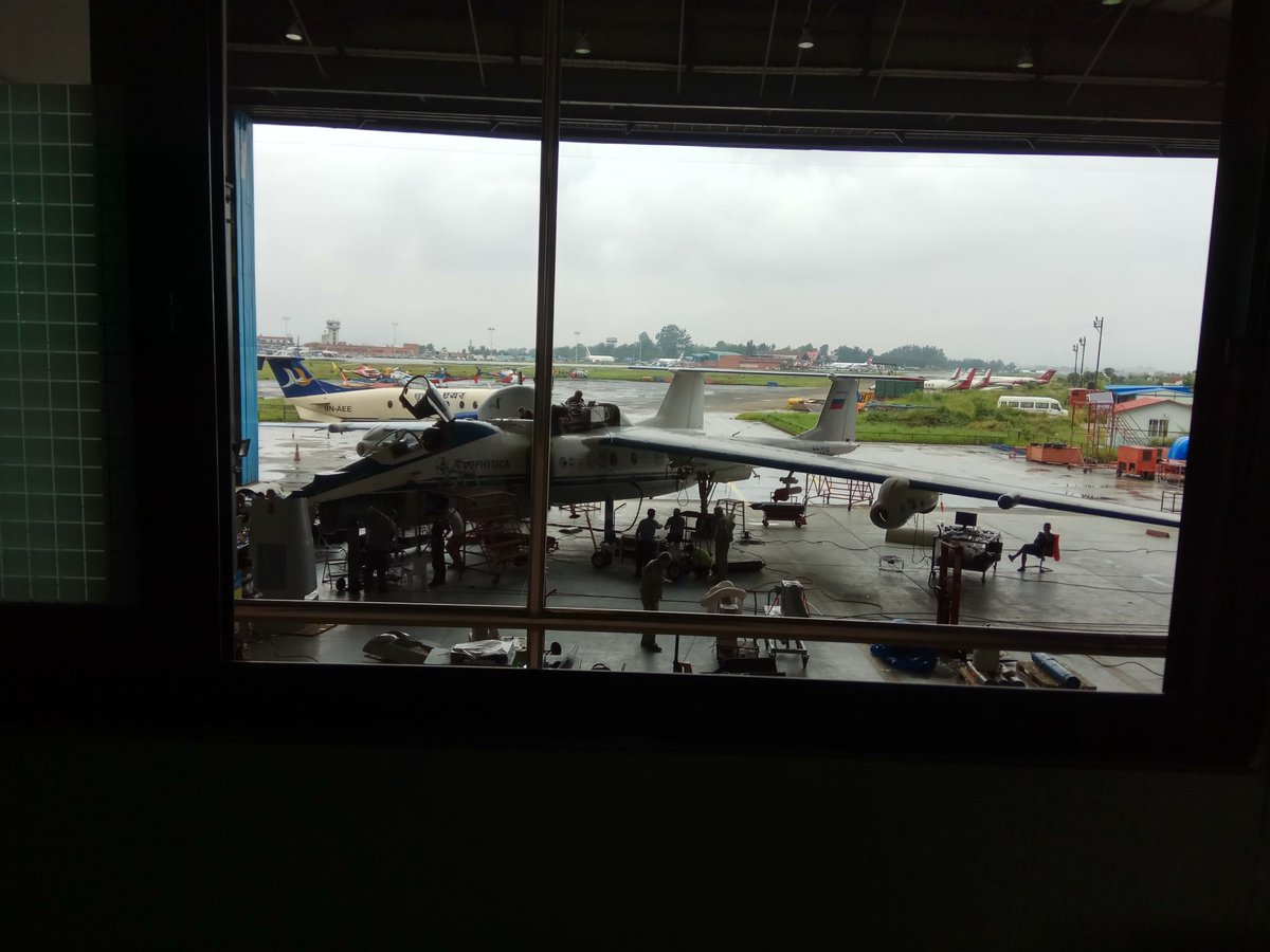 Aeroashish1's tweet photo. #M55 #Geophysica rolling out of hangar for its last instrumentation flight ending the #Stratoclim campaign in Nepal. https://t.co/dvsF0Q9oBJ