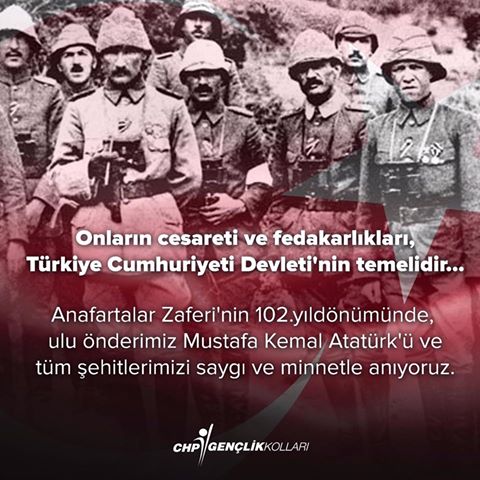 Onların cesareti ve fedakarlıkları, Türkiye Cumhuriyeti Devleti'nin temelidir. 

#AnafartalarZaferi