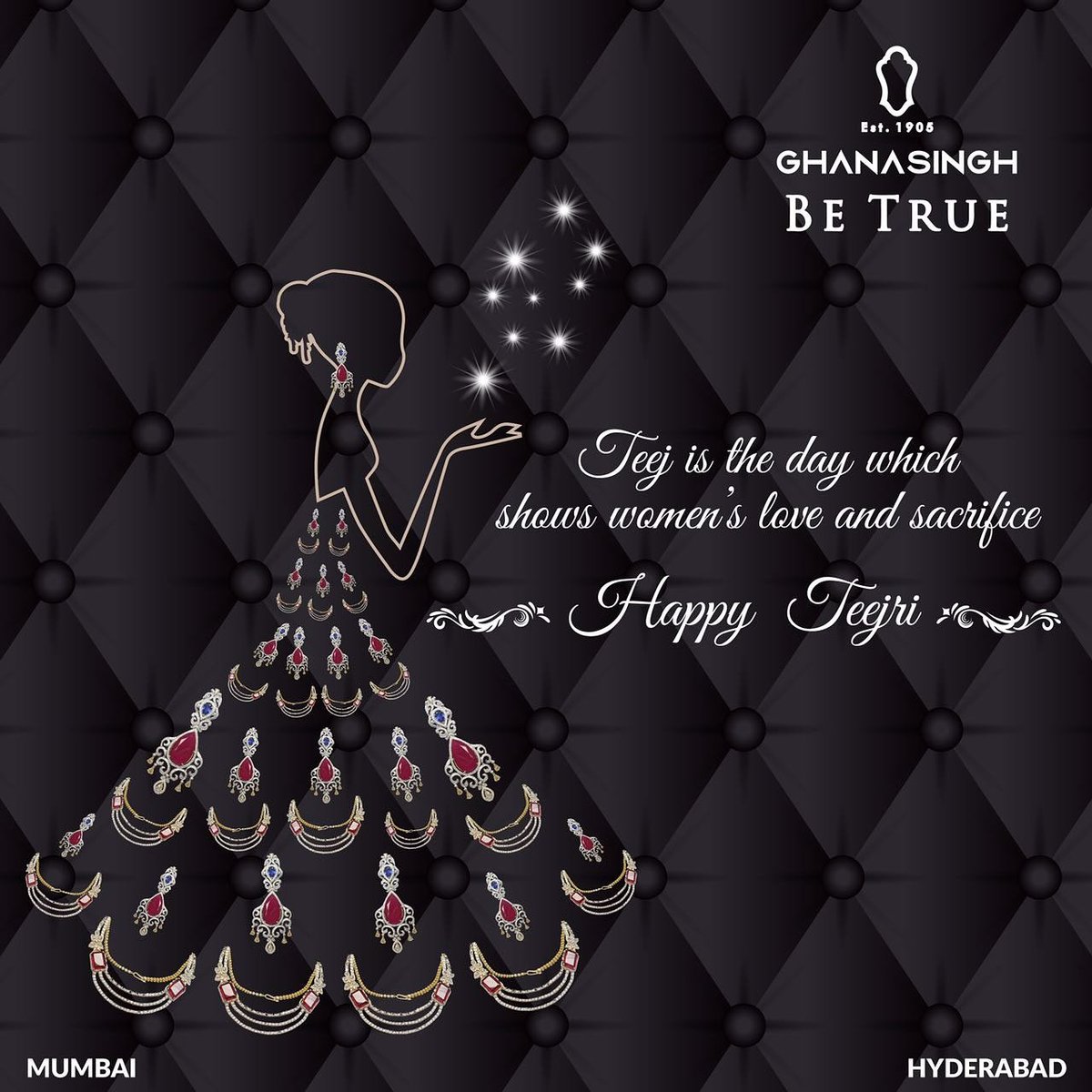 GBTBeTrue's tweet photo. Ghanasingh Be True wishes you Happy Teej #GBT #GhanasinghBeTrue #Jewellery #Luxurywears https://t.co/xAaLOVWqhJ