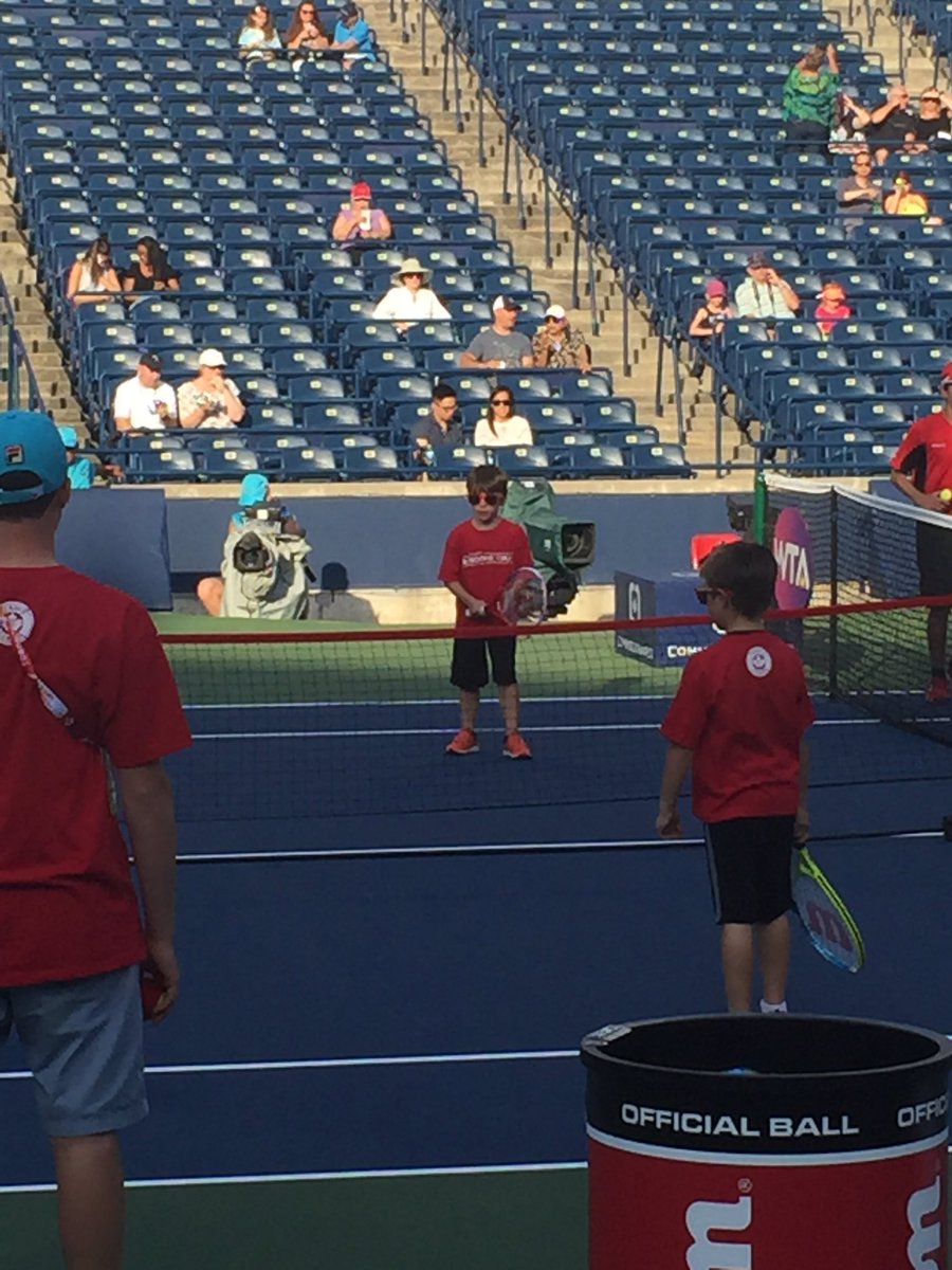 My boy hitting balls Centre court @rogerscup !! #tennis #proud #mom