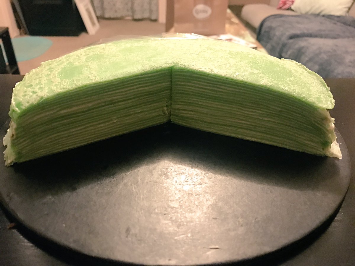 #Pandan crepe cake be like... #malaysian 🤗
