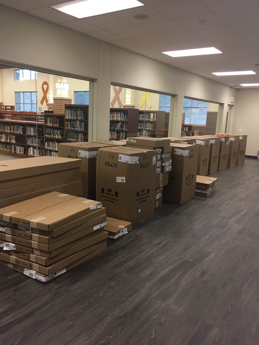 ViperLibrary's tweet photo. Furniture delivered! Thanks Ss and APs that helped unload on short notice #LISDlibraries https://t.co/JwS2JZP6WK