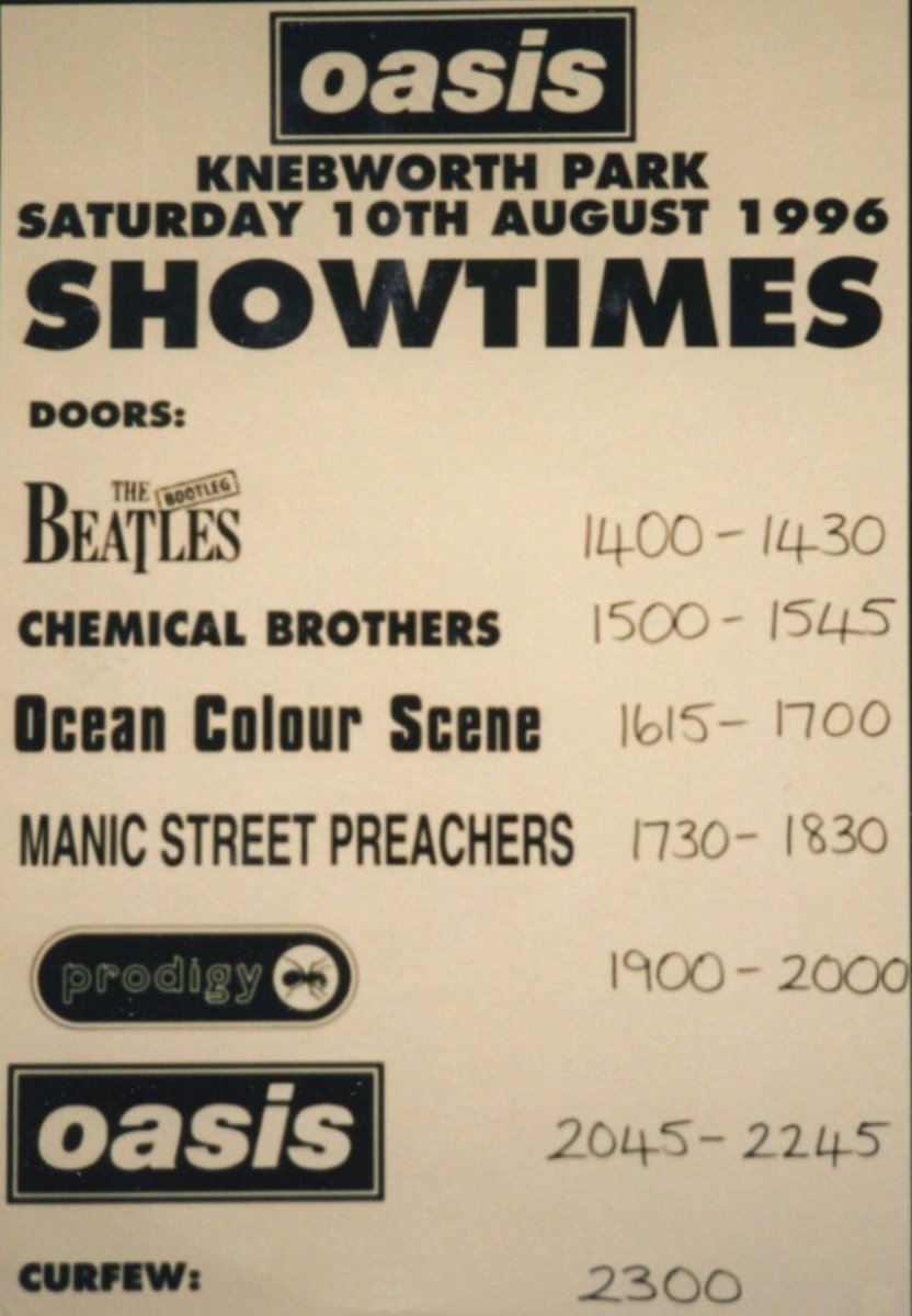 Knebworth. 21 years ago today. 
What a lineup😍<a href="/danocdj/">Dan O’Connell</a>