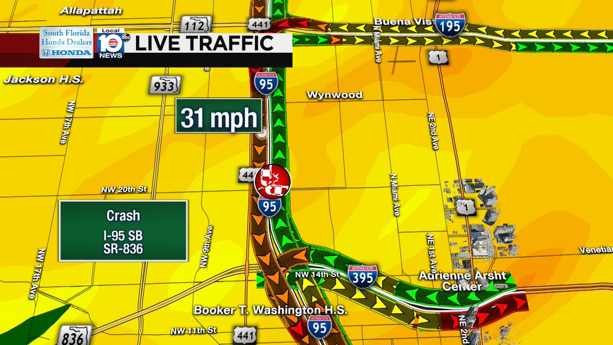Crash on I-95 SB at SR-836 #traffic https://t.co/2t1xLxhRpi