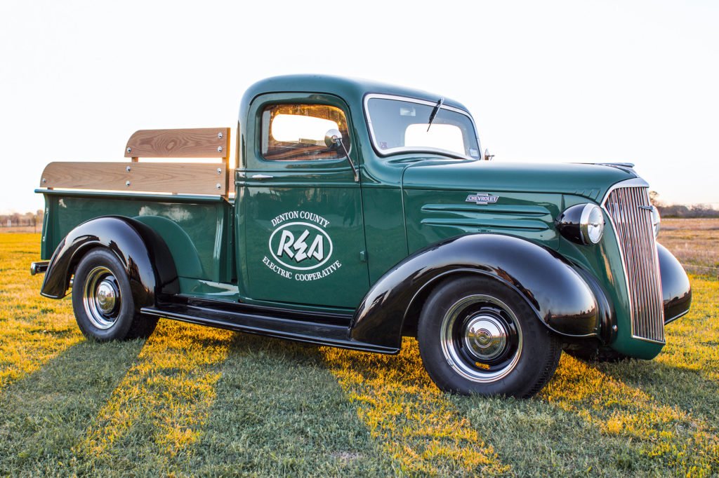 NRECANews's tweet photo. An old Chevy truck becomes a new symbol of @CoServ_Energy's 80 years of service to members: https://t.co/9joQ79Cx0U #TBT #REMagazine https://t.co/yEicrQA3P2