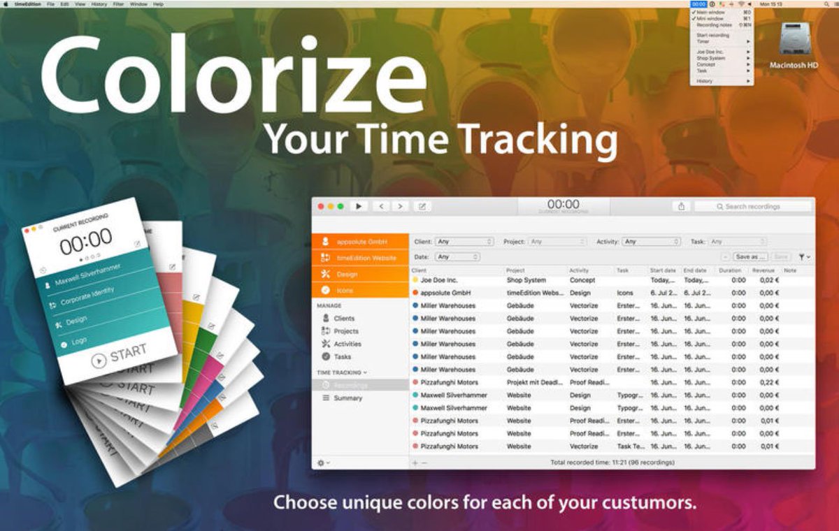 timeEditionApp's tweet image. timeEdition -  Time Tracking for Mac: Now available on the Mac App Store
apple.co/2vS30qC