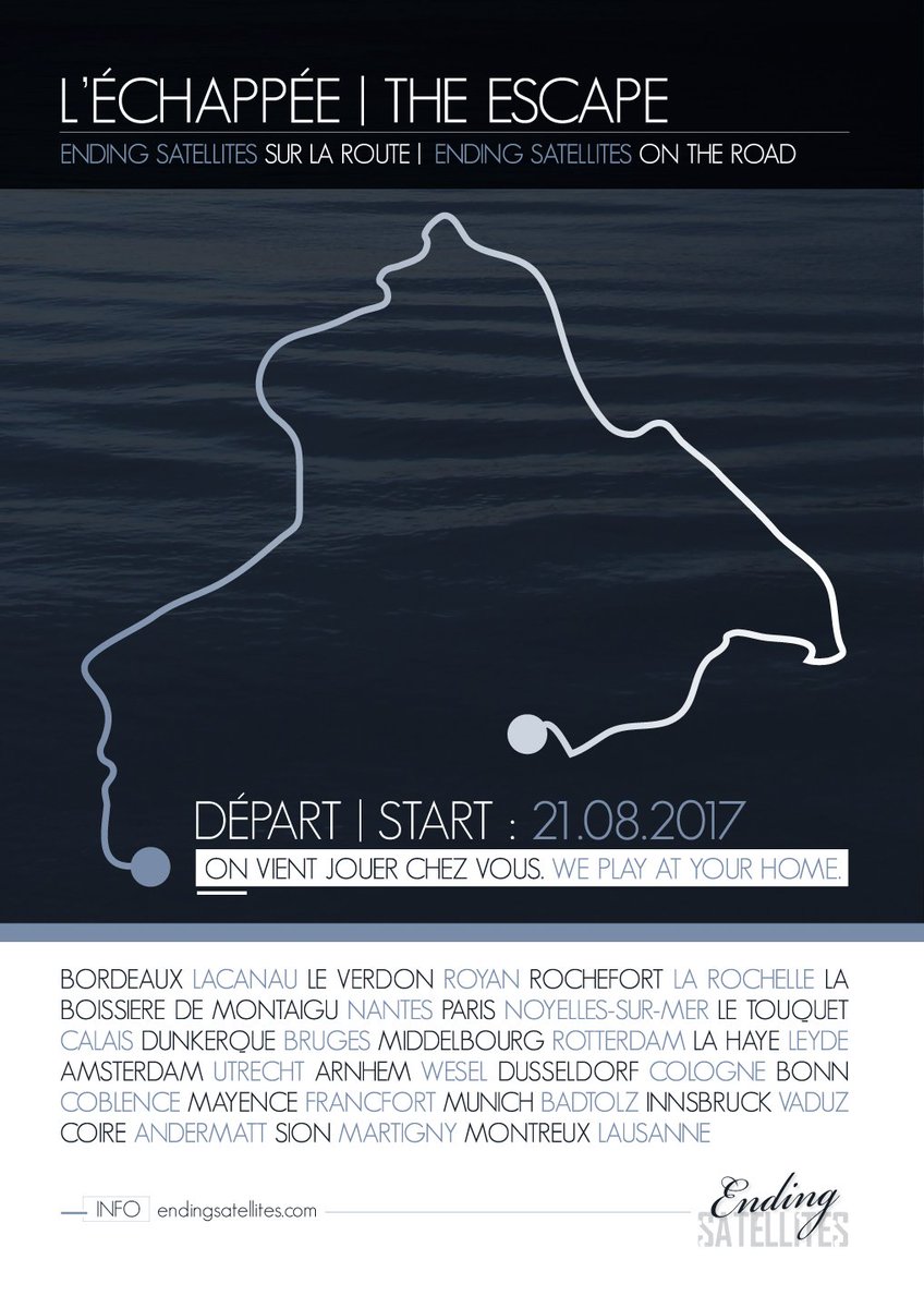 endingsatellite's tweet photo. 'L'Échappée' passe peut-être par chez vous... On en parle bientôt ? 'The escape' may travel through your country... We talk about soon ? https://t.co/kbQi7kcJ7M
