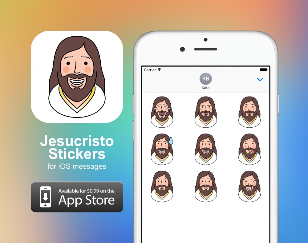 Fusense's tweet image. Jesucristo #Stickers para Mensajes en #iOS. stickers.fusense.com