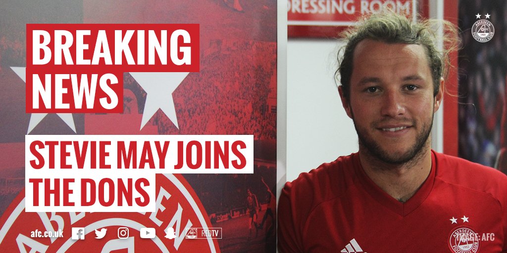 BREAKING NEWS | Stevie May joins The Dons on a four year contract! #StandFree