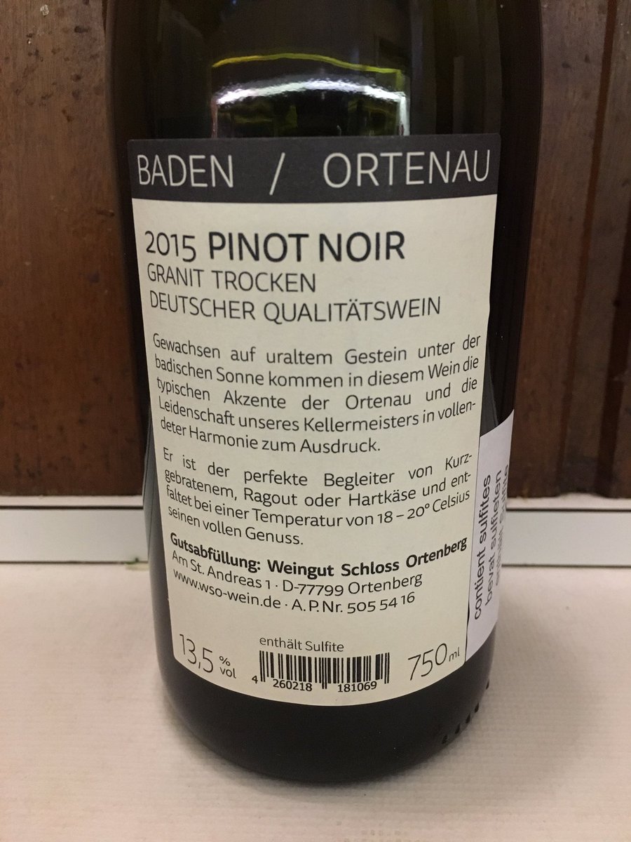 wijzewijn's tweet photo. Excellent German #pinotnoir #wine from the supermarket (!) @CarrefourGroup 11€55 (bought @ carrefour market Londerzeel) https://t.co/c3p7cXw7Ju